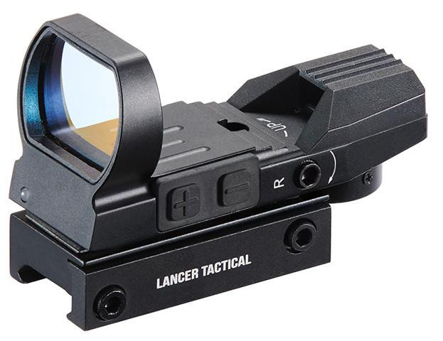 Lancer Tactical Multi-Reticle USB-C Reflex Red Dot Optic, Black