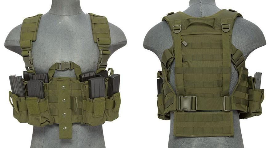 Lancer Tactical Nylon M4 Chest Harness, OD Green