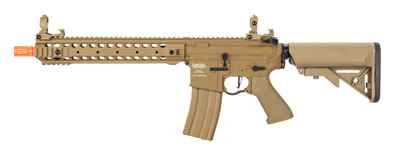 Lancer Tactical Proline M4 12" Rail AEG Airsoft Rifle, Tan