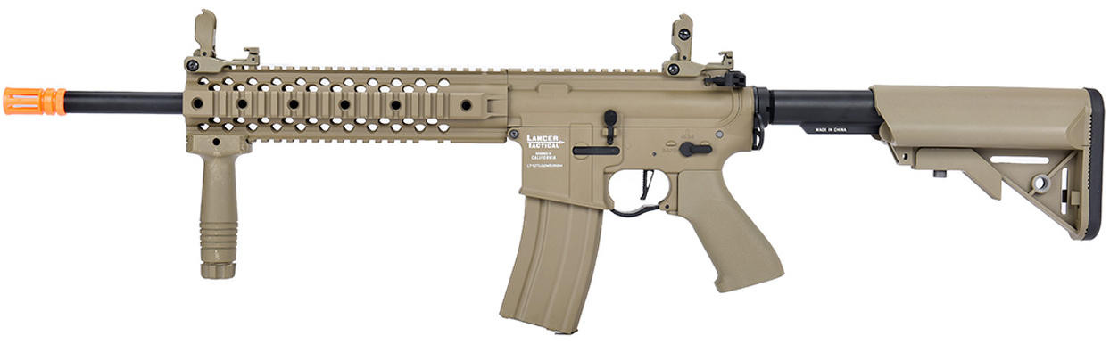 Lancer Tactical ProLine Series M4 EVO Airsoft AEG Rifle, High FPS, Tan