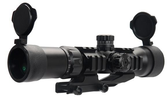 Lancer Tactical Red, Green, & Blue Tri-Illuminated 1.5-5x Rifle Scope