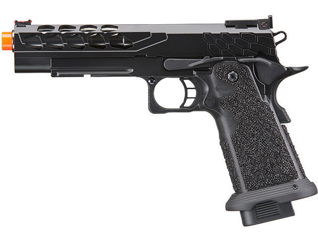 Lancer Tactical Stryk Hi-Capa 5.1 Semi-Automatic Gas Blowback Airsoft Pistol, Black