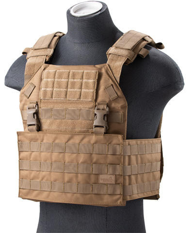 Lancer Tactical Vest with Molle Webbing and Detachable Buckles, Tan
