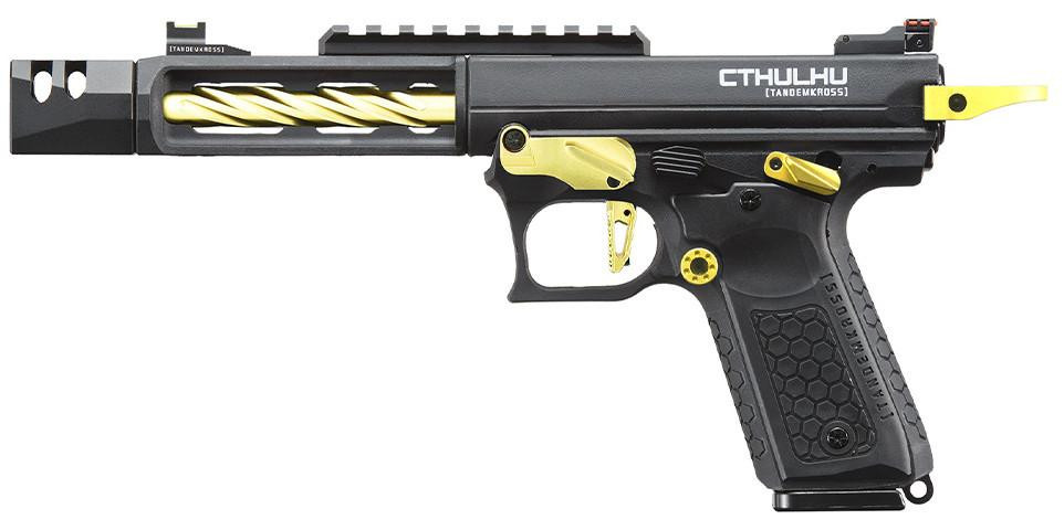 Lancer Tactical x Tandemkross CTHULHU Gas Blow Back Airsoft Pistol, Black/Gold