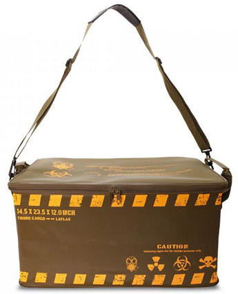 Laylax Satellite Trunk Cargo Storage Case with Lid, OD Green/Yellow