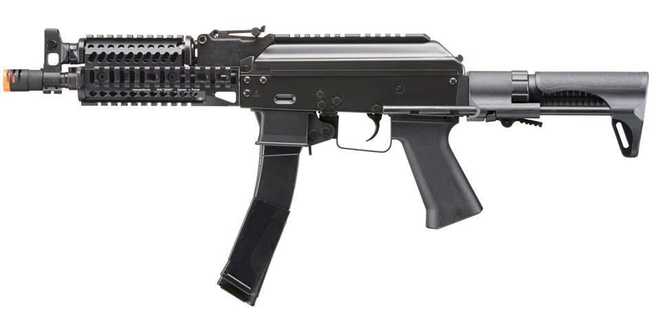 LCT 9mm Style PP-19 PDW AK Airsoft Electric Blowback Rifle w/ Picatinny Handguard, Black