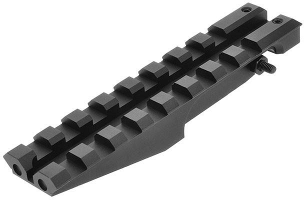 LCT Airsoft AK Rear Sight Mount Aluminum Picatinny Rail, Black