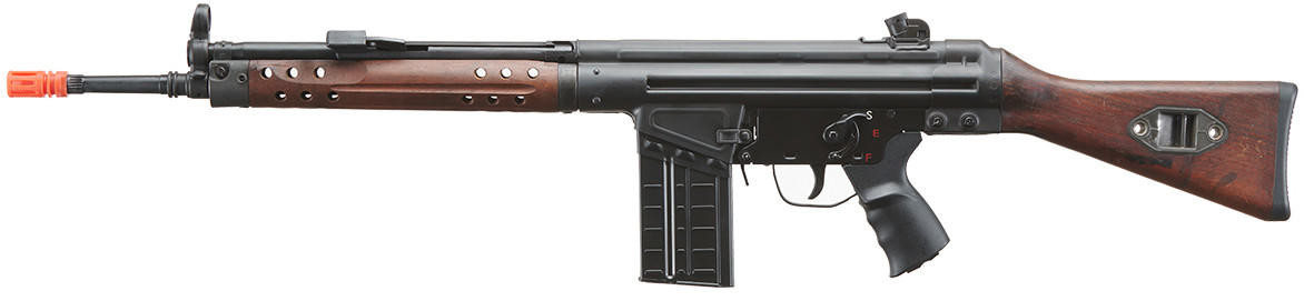 LCT Airsoft LC-3 G3 Real Wood AEG Limited Edition Airsoft Rifle, Black/Wood