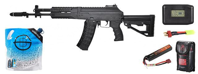 LCT Airsoft LCK12 Tactical AK-12 Assault Airsoft AEG Rifle w/ Battery & Charger Combo, Black