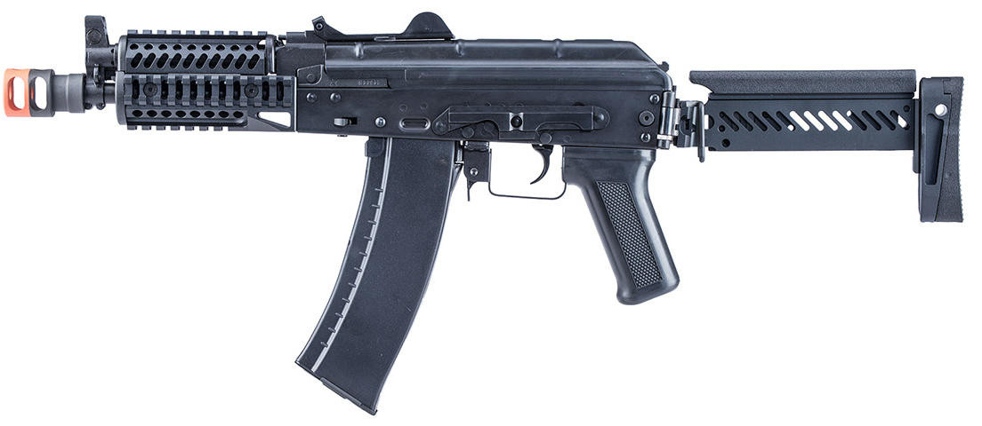 LCT AK AEG Airsoft Rifle with Folding Stock, Black