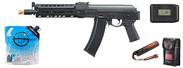 LCT AK104 Steel AEG Airsoft Rifle w/ ASTER V2, Battery & Charger Combo, Black