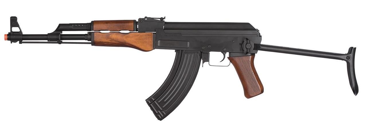 LCT LCK47S Full Metal AK47 Airsoft Rifle w/ Real Wood Grips & Folding Stock