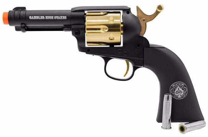Legends Gambler High Stakes Limited Edition CO2 Airsoft Revolver, Black/Gold