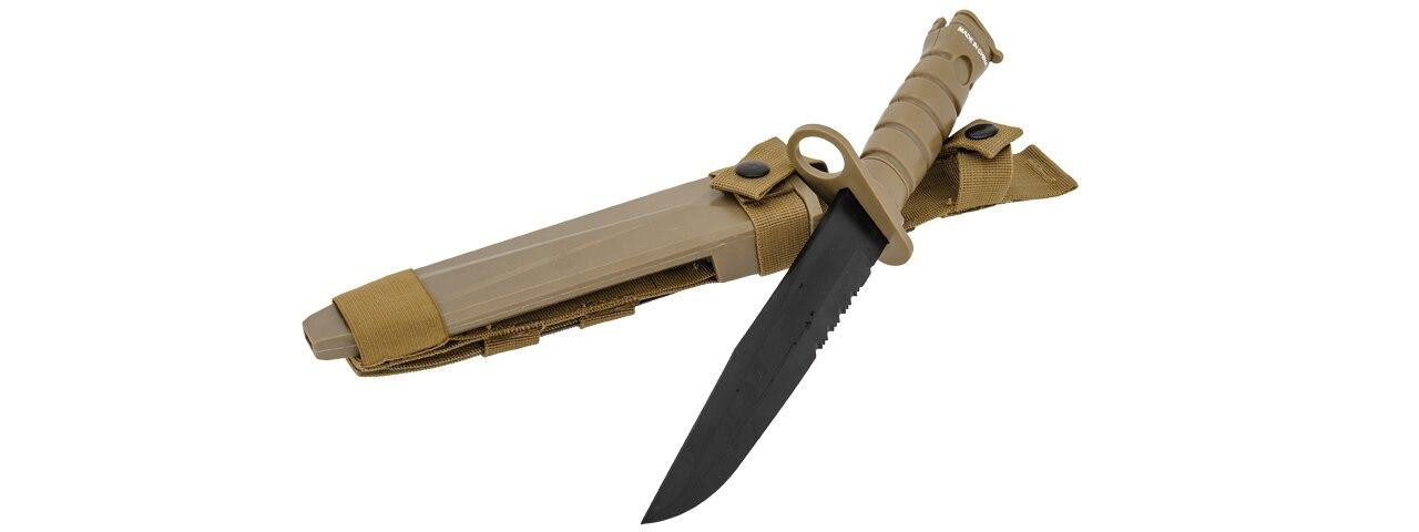 M10 Dummy Bayonet Rubberized Plastic Training Knife w/ Sheath, Tan