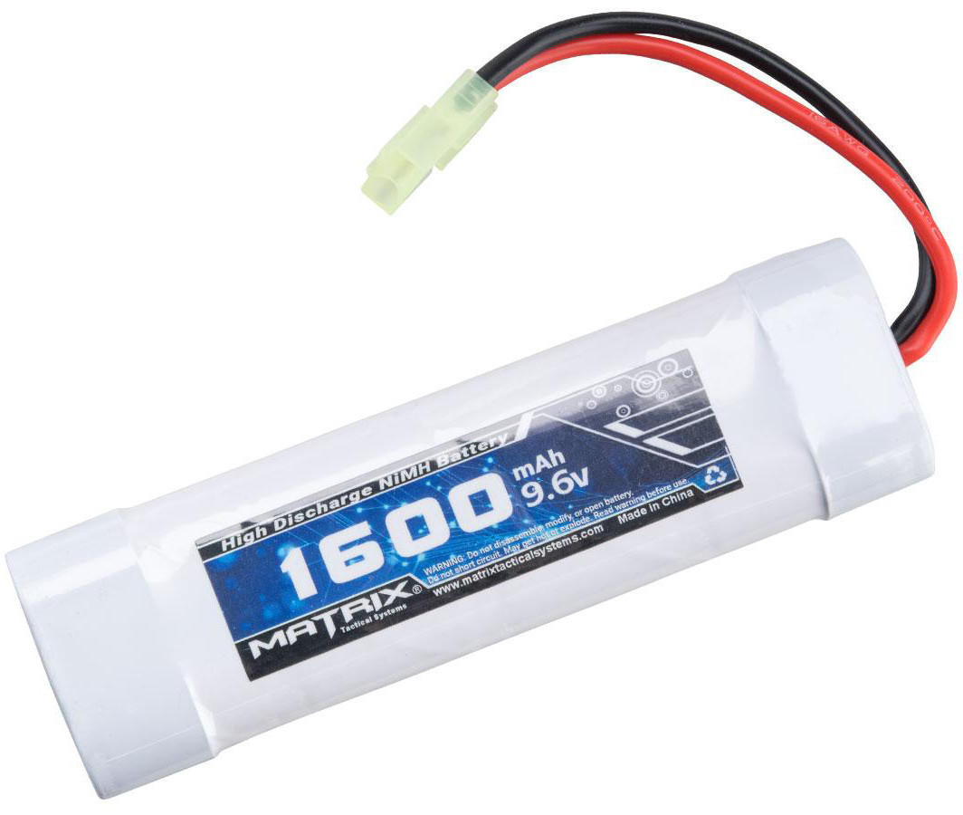 Matrix High Output 9.6v 1600mAh Small Tamiya NiMH Airsoft Battery