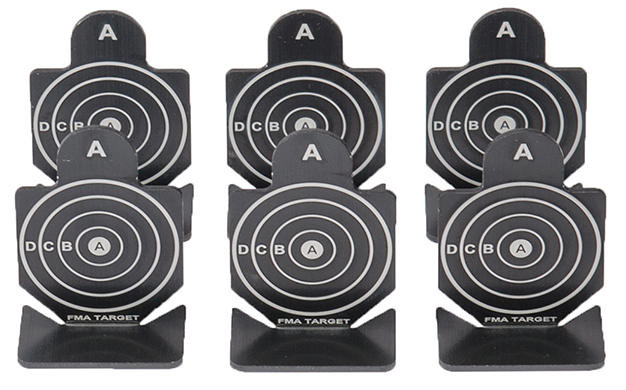 Metal Shooting Targets 447 Type A 6 Set, Black