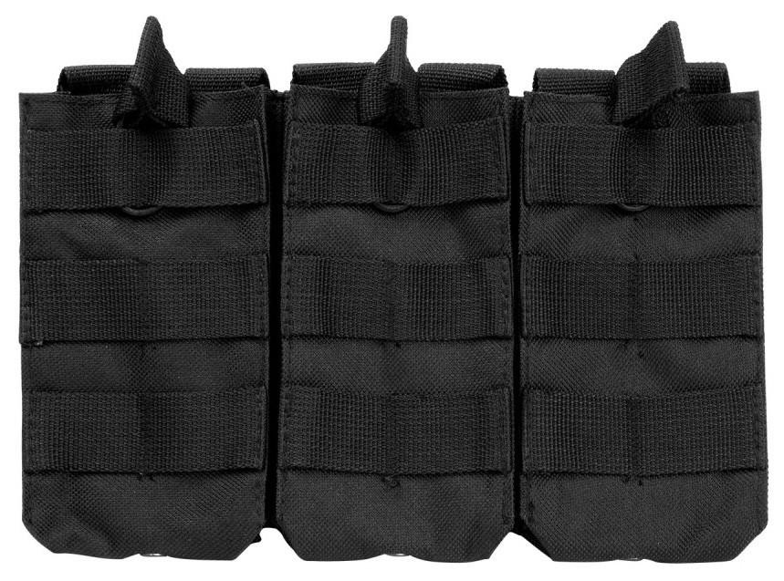 NcStar Vism Molle Triple M4/M16 Rifle Mag Pouch w/ Retention Straps, Black