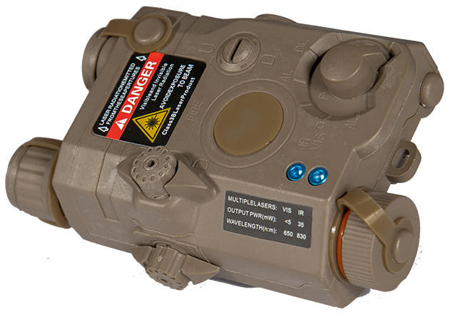 PEQ-15 LA-5 Battery Case w/ Red Laser, Dark Earth