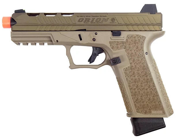 Poseidon Orion No.2 Combat Version Gas Blowback Semi & Full Auto Airsoft Pistol, Tan