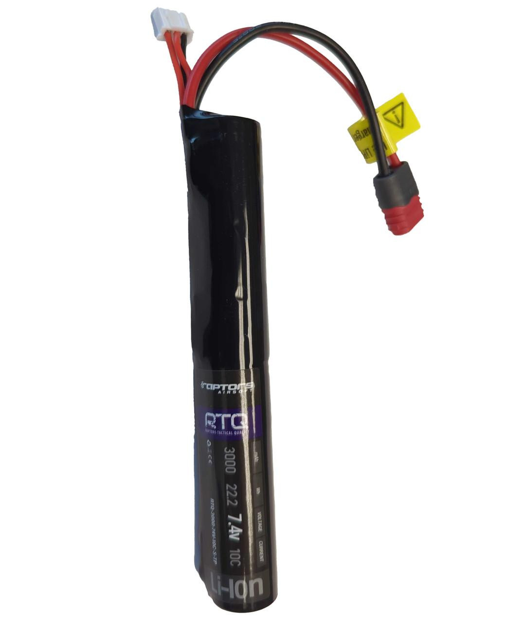 Raptors Airsoft 7.4v 3000mAh 10C Stick Type Li-Ion Battery, Deans