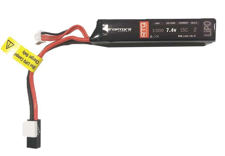 Raptors Airsoft RTQ 1300mAh 7.4v 15C Stick LIPO Battery