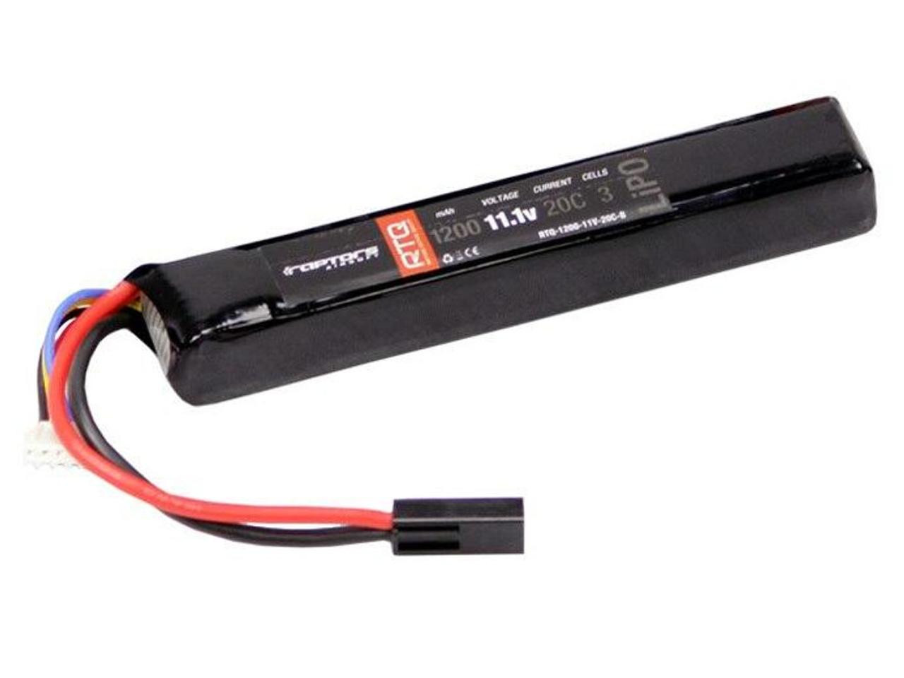 Raptors Airsoft RTQ Lipo 1200Mah 11.1v 20c Mini Airsoft Gun Battery AEG