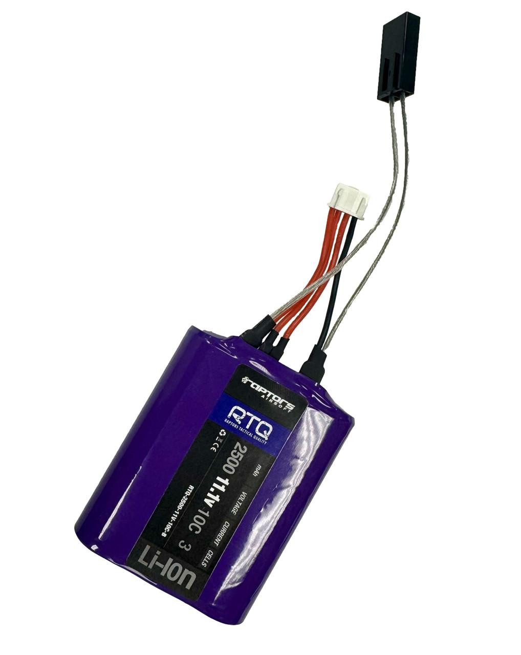 Raptors RTX 2500 mAh 11.1V Extreme Li-Ion 10C Brick Battery, Mini Tamiya