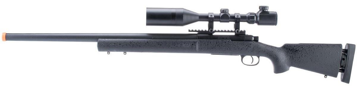 S&T M24 USMC Scout Bolt Action Airsoft Sniper Rifle, Black