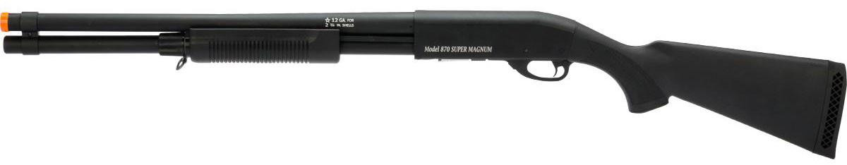 S&T M870 Full Metal Pump Action Airsoft Shotgun w/ Polymer Stock, Black