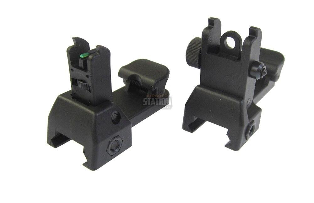 Set of Front and Rear Flip-Up Sights by ASG, Fiber Optic