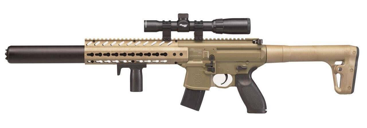 SIG AIR MCX .177 Co2 Air Rifle w/1-4x24 Precision Scope, Tan / Black