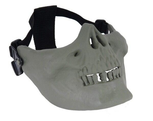 Skull Half Face Mask, Green