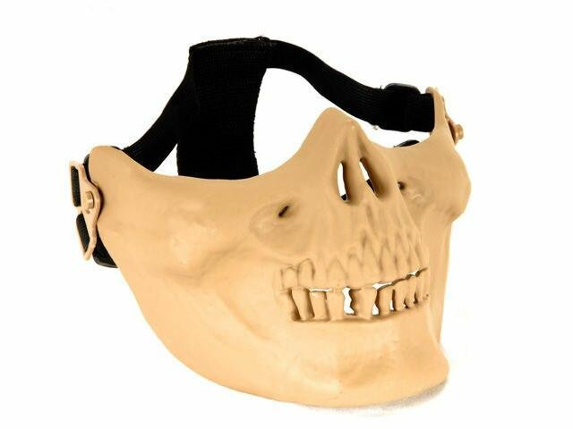 Skull Half Face Mask, Tan