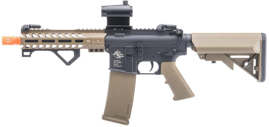 Specna Arms CORE Series M4 Strike 8" M-LOK Airsoft AEG Rifle, Tan/Black