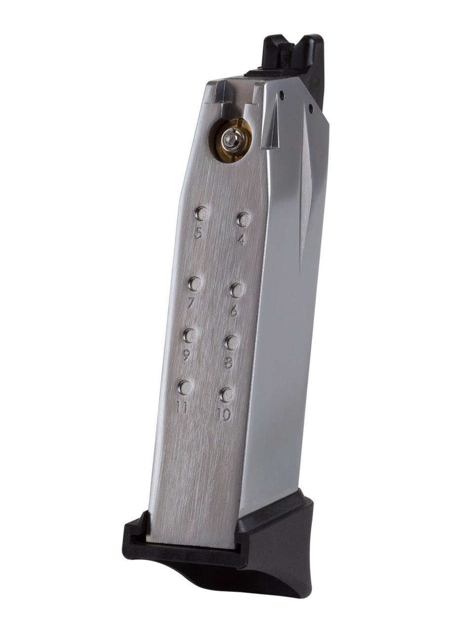 Springfield Armory XDM 3.8" Airsoft Green Gas Magazine, 14 rounds, Silver/Black