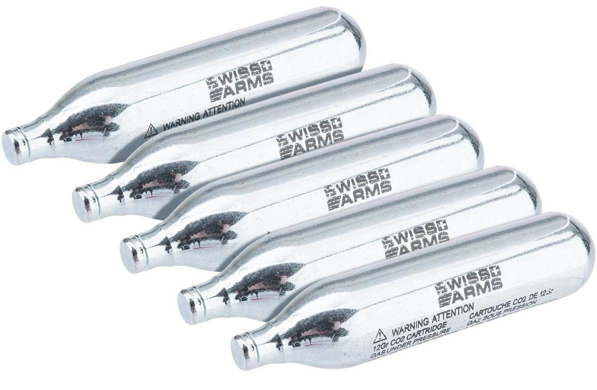Swiss Arms 12g CO2 Lubrication Cartridges, 5 Pack