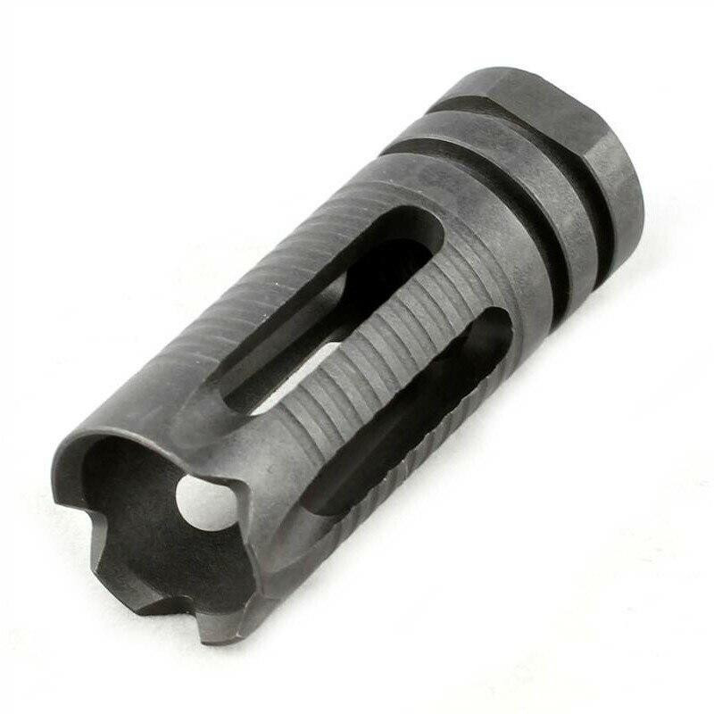 Tactical Phantom Style Steel Airsoft Flash Hider, 14mm CCW Threaded