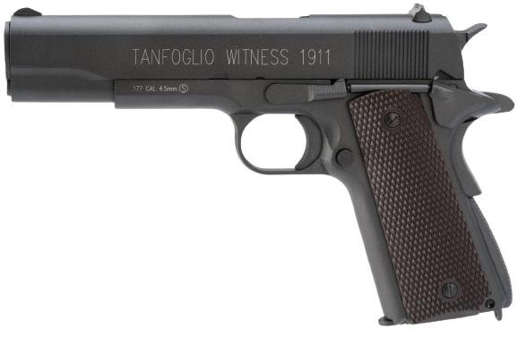 Tanfoglio Witness 4.5mm Full Metal 0.177cal CO2 Blowback 1911 Airgun, Black
