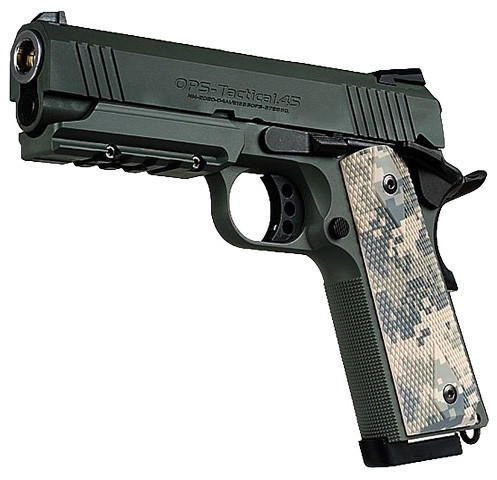 Tokyo Marui 4.3 Foliage Warrior 1911 GBB Airsoft Pistol, Foliage Green