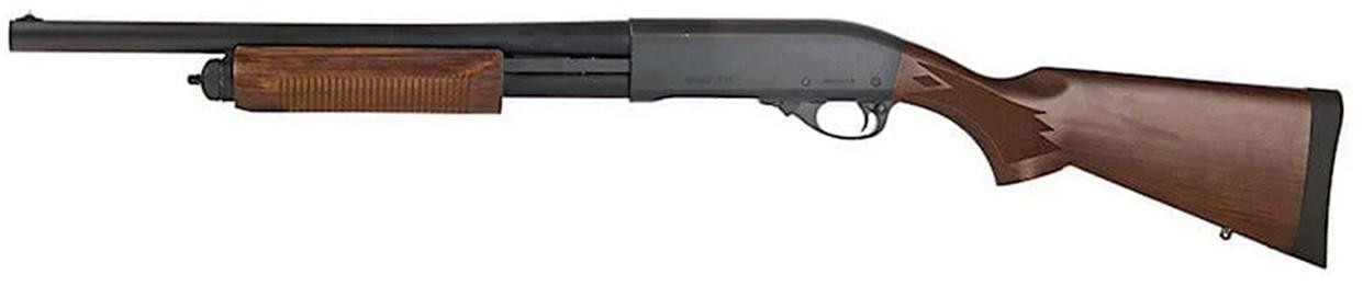 Tokyo Marui M870 Wood Stock Type Airsoft Shotgun, Black/Wood