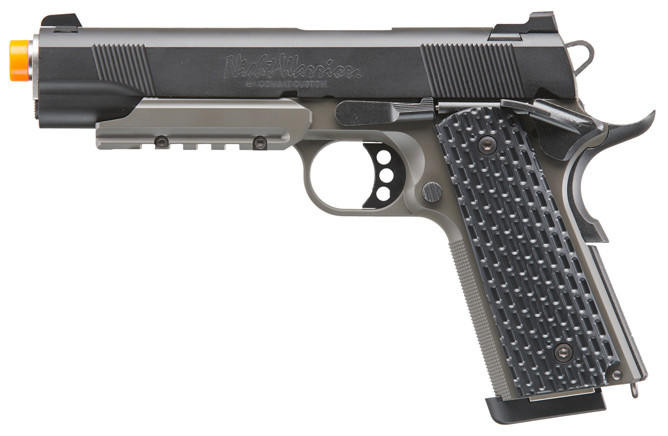 Tokyo Marui Night Warrior 1911 Hi-Kick Gas Blowback Airsoft Pistol, Black/Gray