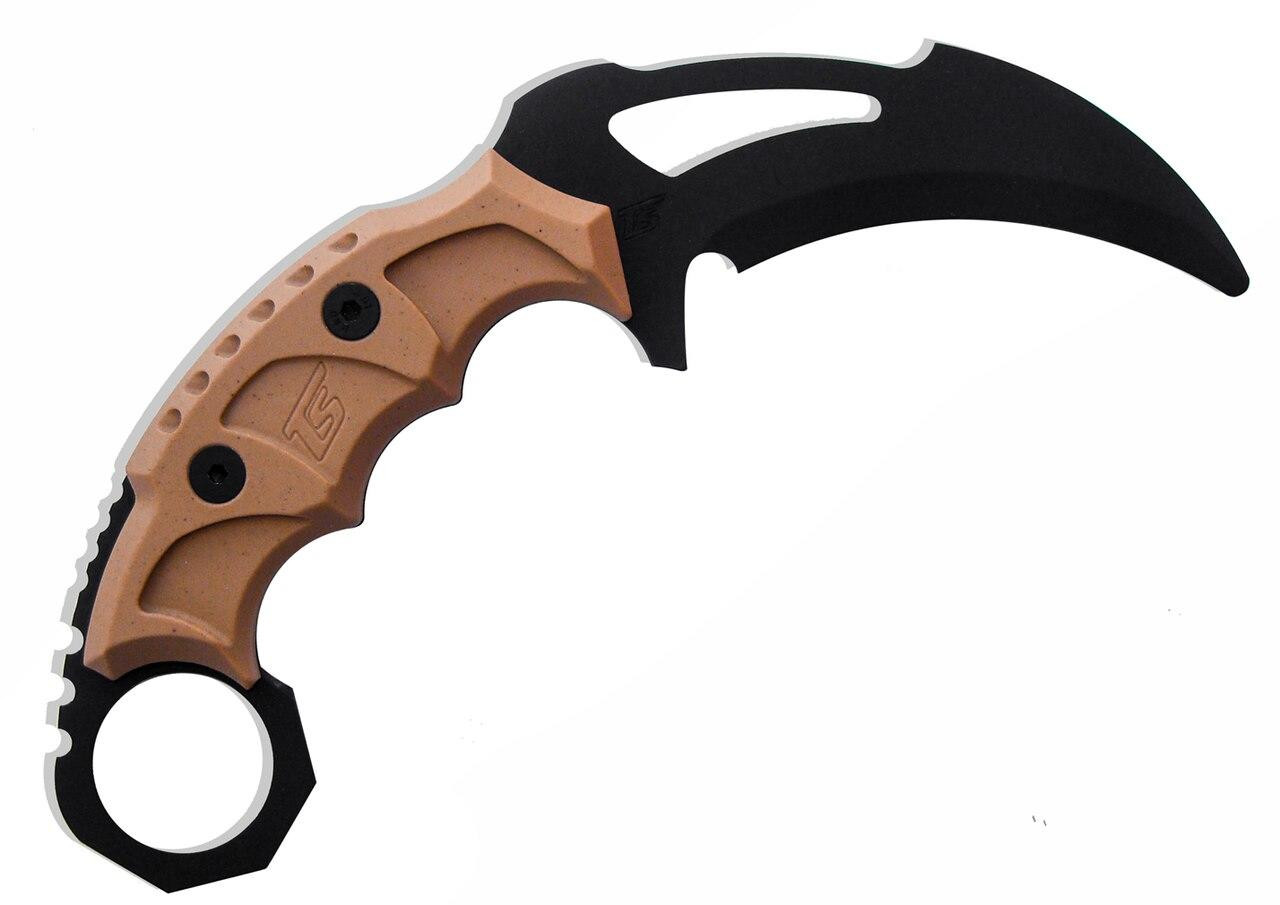 TS Blades Black Widow EVO Karambit Polymer Training Knife, Tan