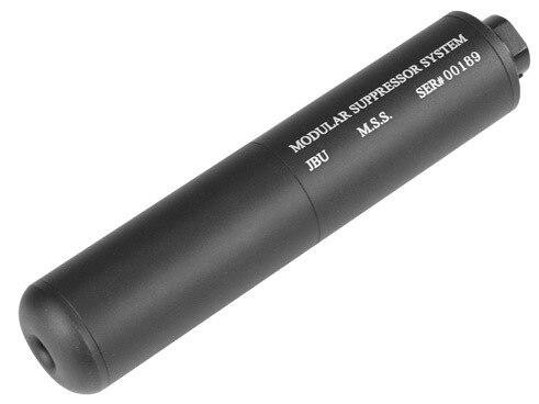 TSD JBU Fake Airsoft Suppressor, 6.75", Aluminum, Incl. Barrel Extension