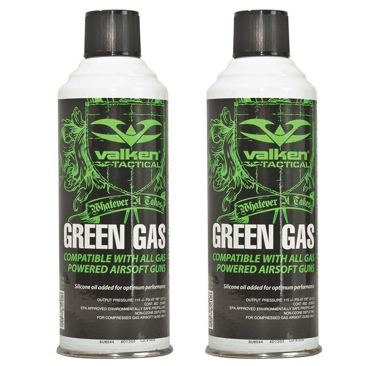 Two Pack of Valken Airsoft Green Gas, 8oz Can