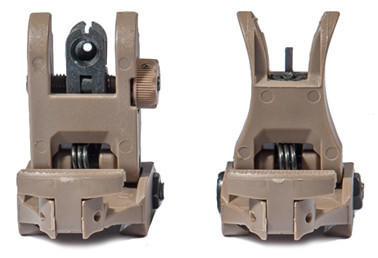 UK Arms ACM NBUS Gen 1 Back-Up Sight Set, Dark Earth