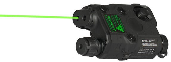 UK Arms AN/PEQ-15 L.E.D. White Light & Green Laser w/ IR Lens, Black
