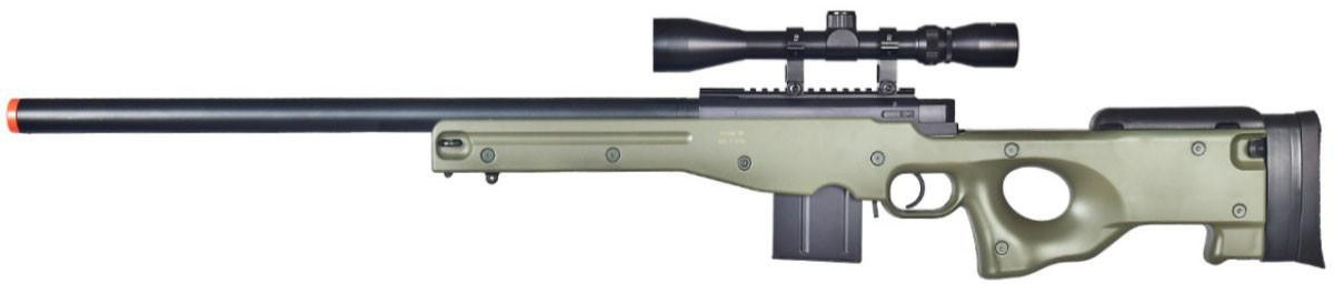 UK Arms L96 AWP Bolt Action Airsoft Sniper Rifle w/ Scope, OD Green