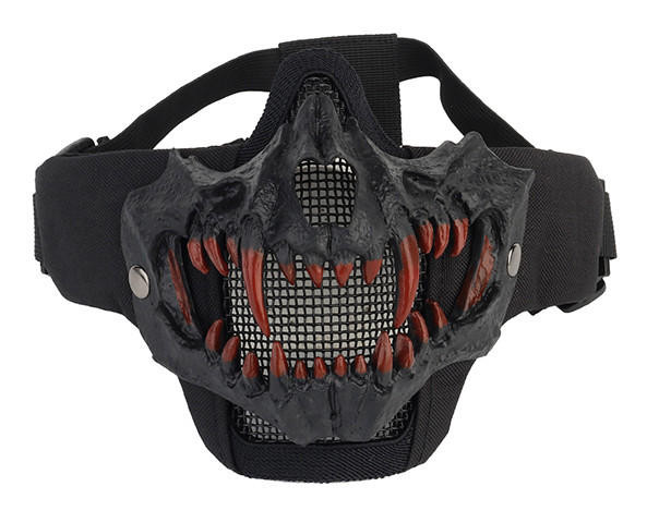UK Arms Upgraded Fangs Mesh Lower Face Mask, Black