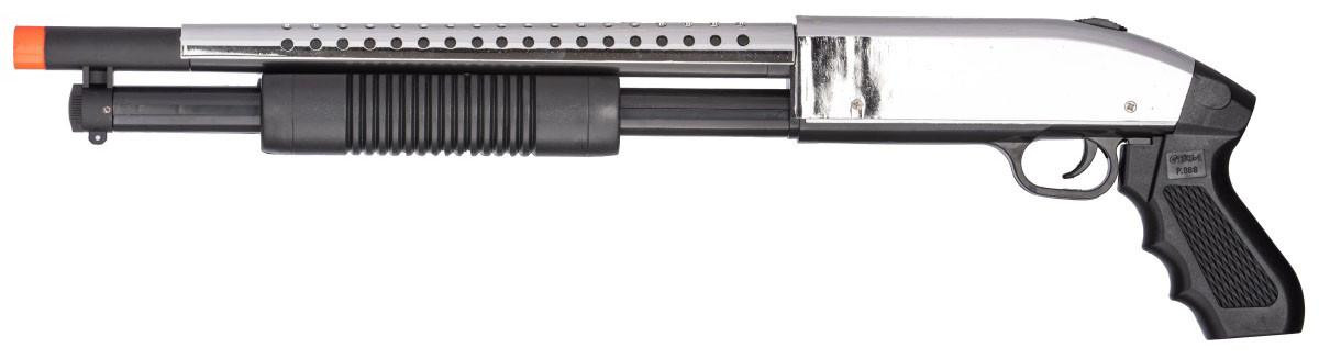 UKARMS P388 Spring Single Shot Airsoft Shotgun, Silver