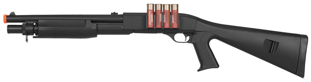 UKARMS Spring Powered Airsoft Shotgun with Full Stock, Black